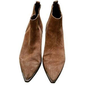 Mark Fisher Tan Suede Pointed Toe Ankle Boots size 8M